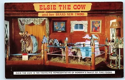 *Elsie The Cow And Her Twins Borden Family Fine Foods Milk Company Postcard B35 • $7.79