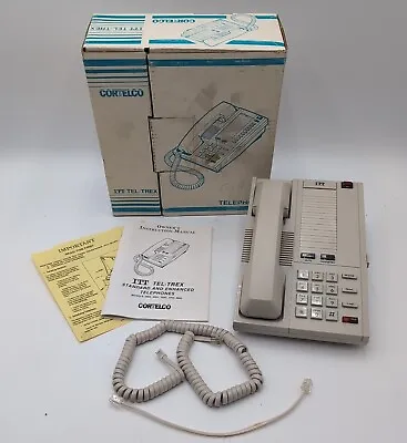 VINTAGE ITT Cortelco Multi-Button Telephone Tel-Trex Office Desk Phone W Box  • $52.51