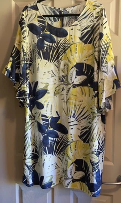 $13.50 • Buy Khoko Plus Dress Size 20+. Vis/Linen Dress. Excel Cond.