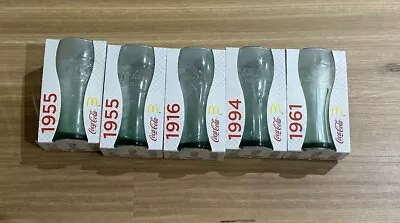 5 X McDonalds Collectable Coca Cola Glasses 2015 Collection 100 Years • $30