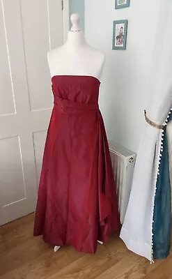 A Vintage 1980s Burgundy A-Line Ball Gown By Debut From Debenhams  - UK 12 • £15