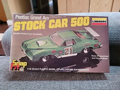Rare Vintage Lindberg Pontiac Grand Am Stock Car 500  1/32  Model Kit Snap Fit. • $89.95