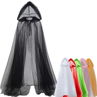 Gothic Women Hooded Cloak The Ghost Haunted Costume Bride White Hooded Cloak • $19.99