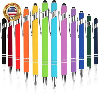 12Pcs Ballpoint Pen With Stylus Tip Soft Touch Click Metal Pen Stylus Pen For  • $11.87