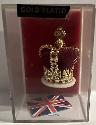 The Miniature Crown Jewel Collection St. Edward's Crown Gold Plated 1984 London • $75