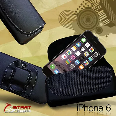 Side Flip Leather Holster Pouch Case Cover For IPhone 6 Plus (5.5 ) Belt Clip • £3.67