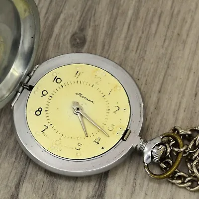 Molnija 3602 USSR Soviet Mechanical Pocket Watch For The Blind Peoples RARE • $45