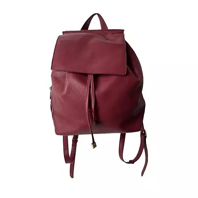 Barneys New York Red Leather Backpack • $95