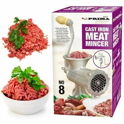 Traditional Heavy Duty Hand Operated Cast Iron Meat Mincer Grinder Mince Maker 8 • £17.94