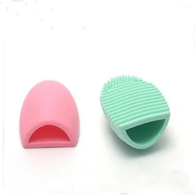 Makeup Brush Cleaner Glove Makeup Pen Cleaning Silicone Wash Eggs (1pink &1blue) • $3.82