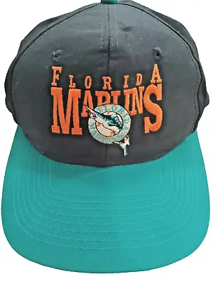 Vintage Florida Marlins Snapback Cap Hat 90s Original Logo MASCOTS Ed's West MLB • $21.22