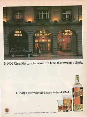 Johnnie Walker Red Label Scotch Whisky Advertising Original 1982 CESAR Ritz • $53.60