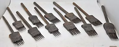 Lot Of 11 Antique Wooden Iron Carpet Making Tools Original Old Hand Crafted • $175.38