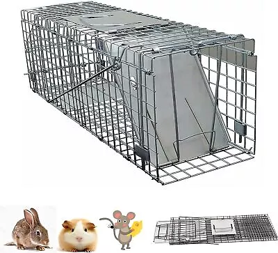 Humane Animal Live Trap Raccoon Large Steel Cage Trapping Supplies Mouse Catcher • $31.90