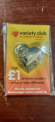 Collectible Variety Club Top Hat Gold Heart Pin Badge - 2006 (Bagged & Backed) • £4.99