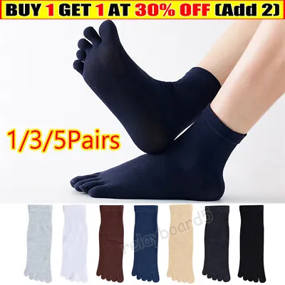 3/5Pairs Toe Socks For Men Women Five Finger Socks.Cotton Ankle Sock Sport Socks • £3.79