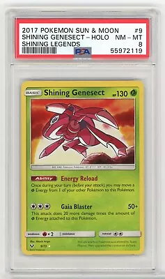 Pokémon Shining Genesect Holo Shining Legends 9/73 PSA 8 • $19.95