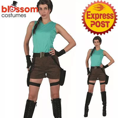 TM145 Adventurer Lara Croft Tomb Raider Womens Heroine Huntress Outfit Costume • £19.49