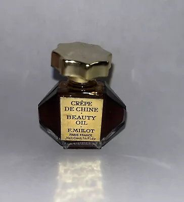 FULL Vintage Crepe De Chine F. Millot 1/4 Oz Body/Bath Beauty Oil Perfume FRANCE • $49