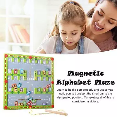 Magnetic Alphabet Maze Board Alphabet Puzzle Fine Motor ∮ Alphabet Toys Q2A2 • £15