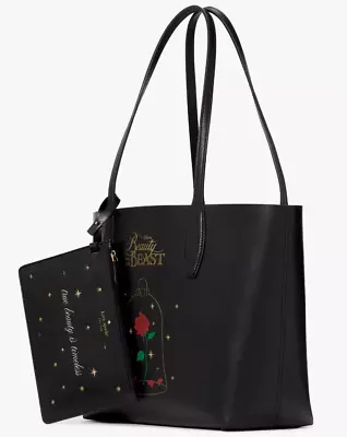 Kate Spade Disney Beauty & The Beast Black Leather Reversible Tote KE572 NWT FS • £136.78