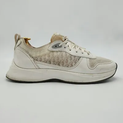 Dior B25 Runner Men's White Oblique Leather & Mesh Sneakers US Size 10 W/ COA • $399