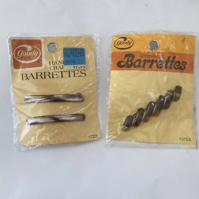 Goody Vintage 1975 Barrettes Handcrafted Lot 2 Packs Wire Clasp 3155 722 • $14.99