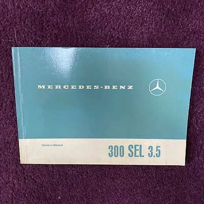 1968 1969 1970 1971 1972 Mercedes Benz 300SEL Owner Owner's Operator Manual 3.5L • $89