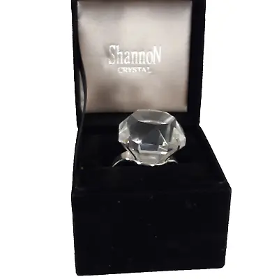 Godinger Shannon Crystal 3  Faux Diamond Ring Paperweight In Black Velvet Box • $24.95