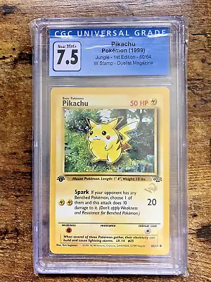 $74.99 • Buy 1st Edition Pikachu Pokemon Card CGC 7.5 Wizards Of The Coast WOTC W Stamp 60/64