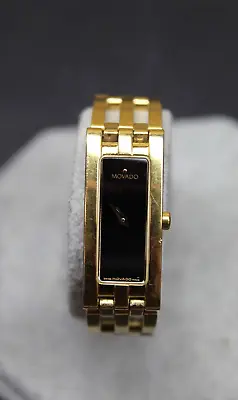 Movado Esperanza 88 H5 1400 Rectangular Black 18k Gold Plate Quartz Watch • $129.99