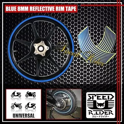 Blue Reflective Rim Tape Wheel Stripe Trim Auto Bike Bicycle Decal 16 17 18 19 • $9.95