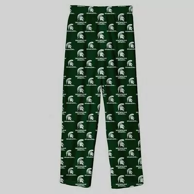 Michigan State Spartans Size Youth M School Logo Pajama Pants Green White New • $19.99