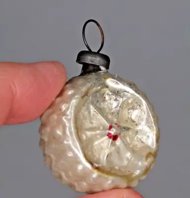 Antique Vintage Blown Glass Bumpy Indent BALL WHEEL Christmas Ornament Germany • $24