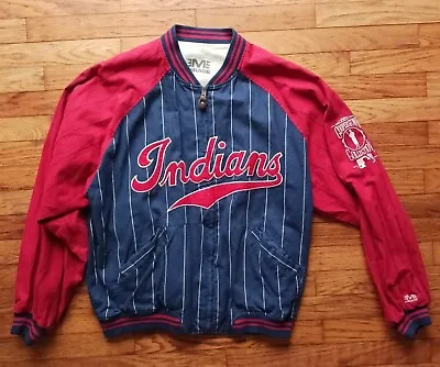 Vtg 1991 Cleveland Indians 1948 World Series Champs Mirage Reversible Jacket • $58