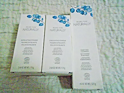 Mary Kay Naturally Lot Of 3--Purifying Cleanser  2-Exfoliating Powder • $15.99