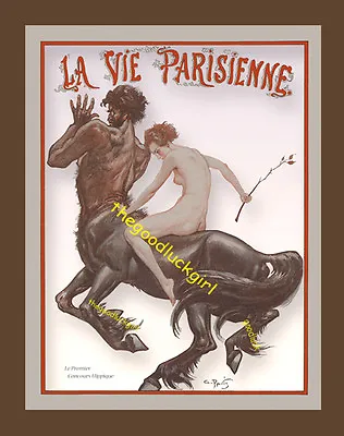 5x7 Vintage 1921 TAMING CENTAUR French Faun La Vie Parisienne Pavis Art Print • $7.99