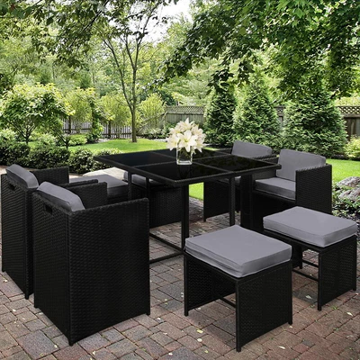 $734.78 • Buy Gardeon Outdoor Dining Set Patio Furniture Wicker Chairs Table Sofa Garden 9PCS