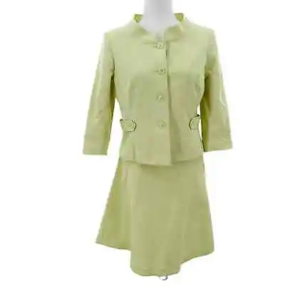 NICOLE By Nicole Miller Yellow Buttoned Blazer & A-Line Skirt Set Size 8 • $39