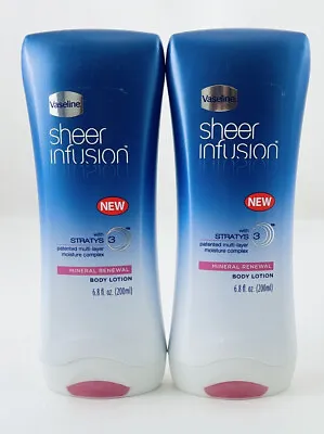 Lot Of 2! Vaseline Sheer Infusion Body Lotion Mineral Renewal 6.8 Fl Oz 200 Ml • $33.87