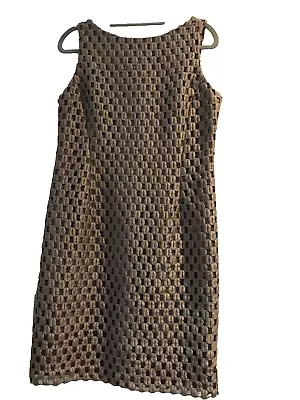 Stunning Damsel In A Dress Taupe Heavy Woven Fabric Sleeveless Dress Size 14 • £8