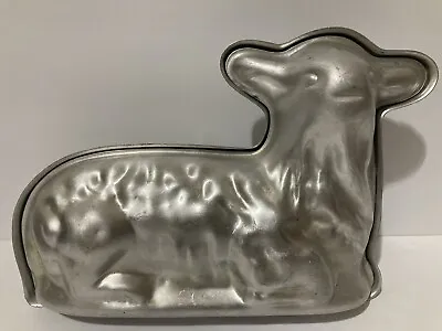 Vintage Metal Chocolate Mold 10 X 7  Lamb Sheep Lying Down • $14.99