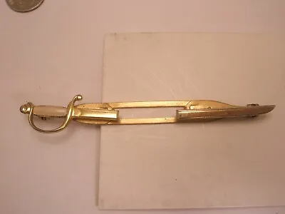 Cavalry Officer Sabre Cutlass Sword Vintage ANSON FOLDING LARGE Tie Bar Clip • $27.49