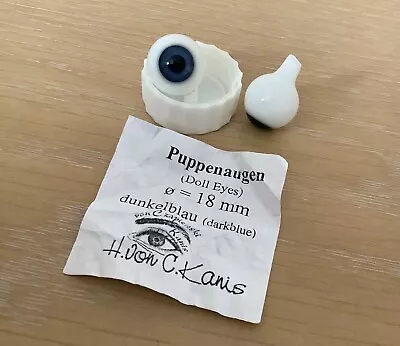 £14 • Buy 18 Mm Dark Blue Glass Blown Doll Eyes  In Old New Stock