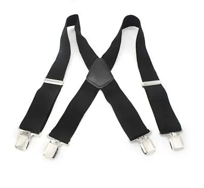 Men's Suspenders Adjustable Elastic X-Back Suspenders With Metal Clips • $11.39
