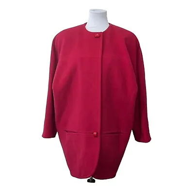 Vintage Irving Samuel Montreal Wool Cashmere Blend Lined Coat Size 8 Barbiecore • $89.99