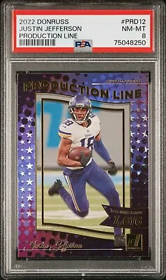 2022 Panini-Donruss Justin Jefferson Production Line PSA 8 Minnesota Vikings!! • $40