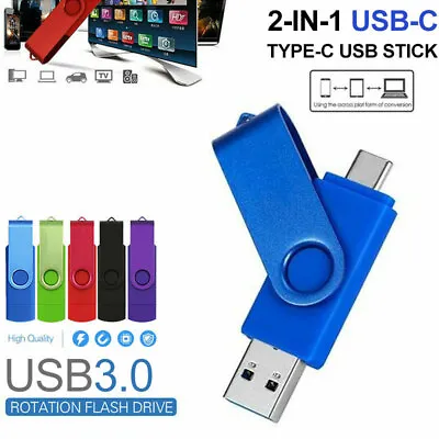 USB 3.0 Memory Stick Flash Drive Pen Thumb Swivel U Disk 32GB 64GB 128GB 256GB • £5.63