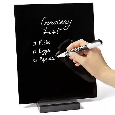 Black Acrylic Dry Erase Board With Stand - 10 X12  Desk Whiteboard With Marke... • $34.95