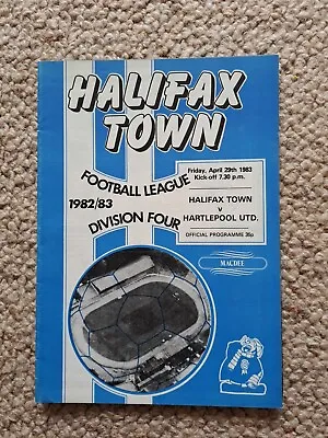 Fri 29th Apr 1983 Div 4 Halifax V Hartlepool Original Programme. • £1.20